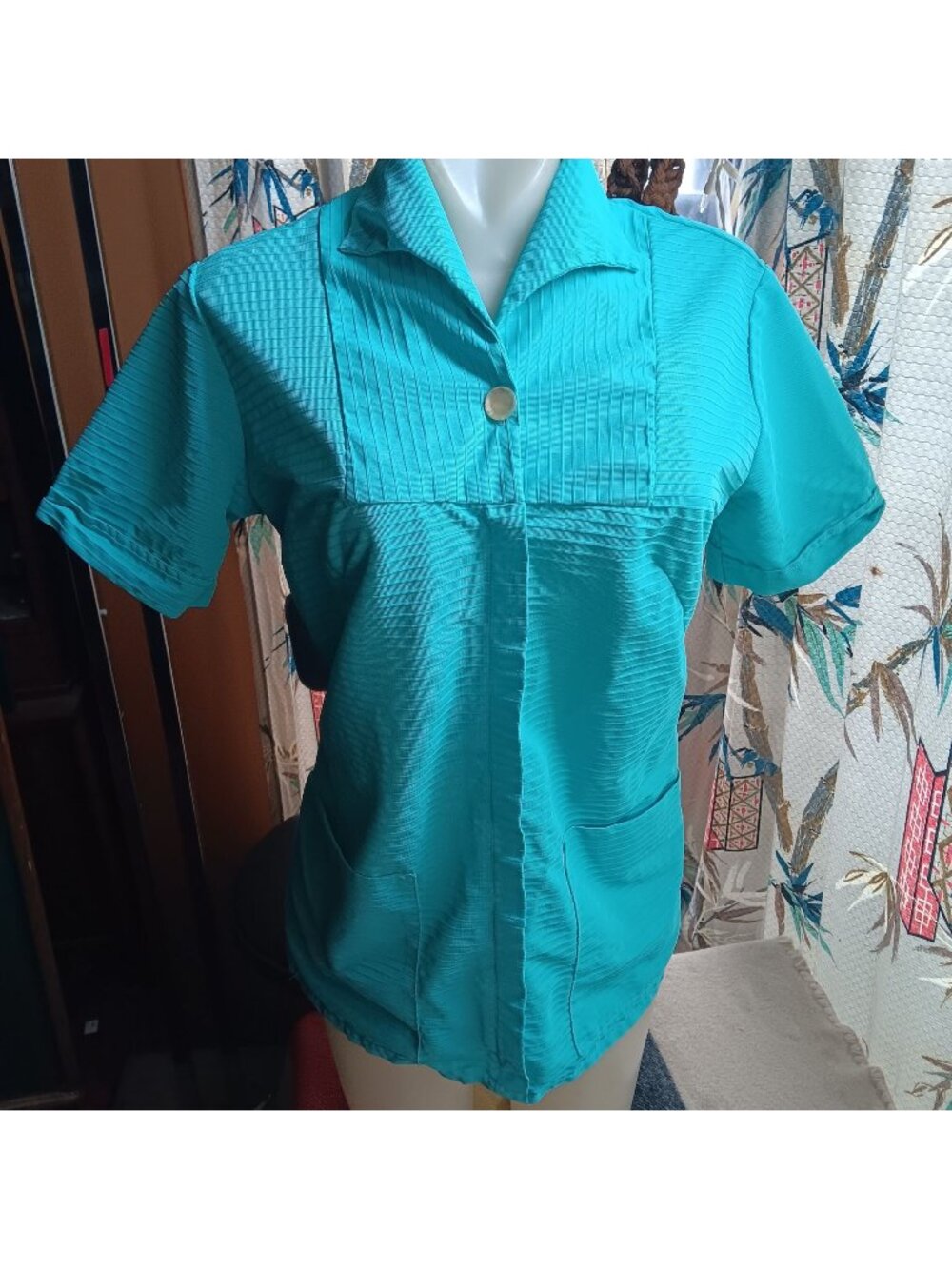 Medium Vintage 1960's Nurse/Beauticin Hospital Top  Blouse Work Tunic